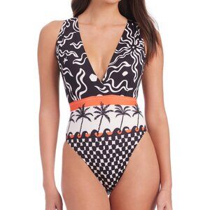 Sanctuary Beach Conversations Plunge Mio One-Piece Swimsuit